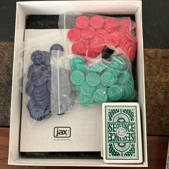 SEQUENCE Game with Folding Board Cards and Chips & instructions. Like new - Picture 2 of 4
